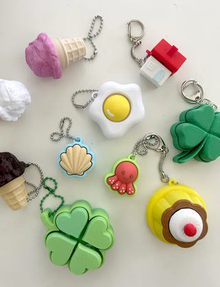 Ice cream clicker keyring keycap bag keyholder
