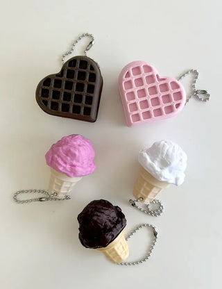 Ice cream clicker keyring keycap bag keyholder
