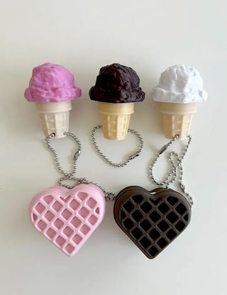 Ice cream clicker keyring keycap bag keyholder