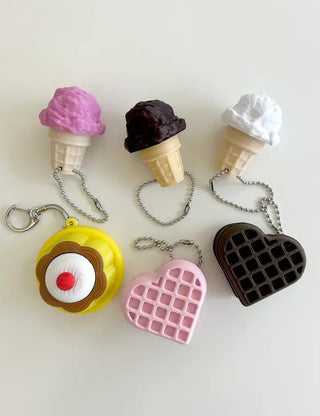 Ice cream clicker keyring keycap bag keyholder