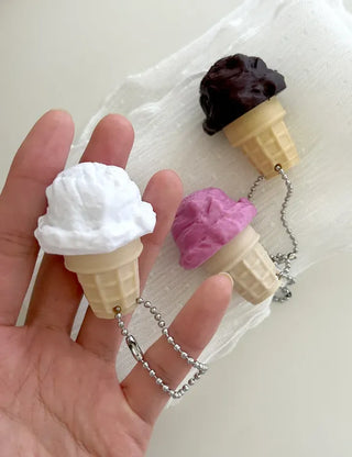 Ice cream clicker keyring keycap bag keyholder