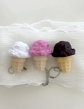 Ice cream clicker keyring keycap bag keyholder