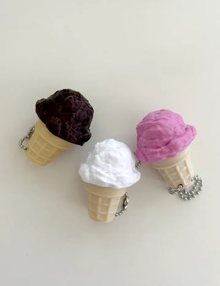 Ice cream clicker keyring keycap bag keyholder