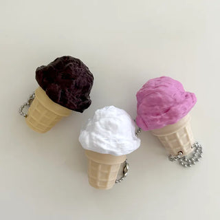 Ice cream clicker keyring keycap bag keyholder