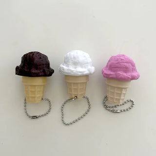 Ice cream clicker keyring keycap bag keyholder
