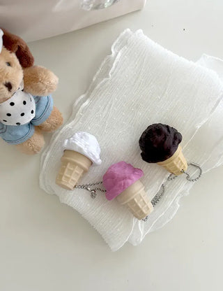 Ice cream clicker keyring keycap bag keyholder