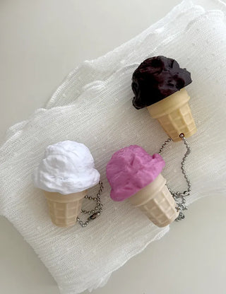Ice cream clicker keyring keycap bag keyholder