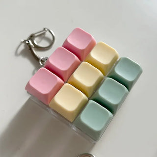 Pocket Pastel Keycap Keyring Clicker Keyholder
