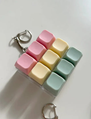 Pocket Pastel Keycap Keyring Clicker Keyholder