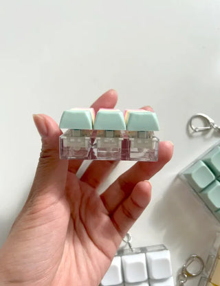 Pocket Pastel Keycap Keyring Clicker Keyholder