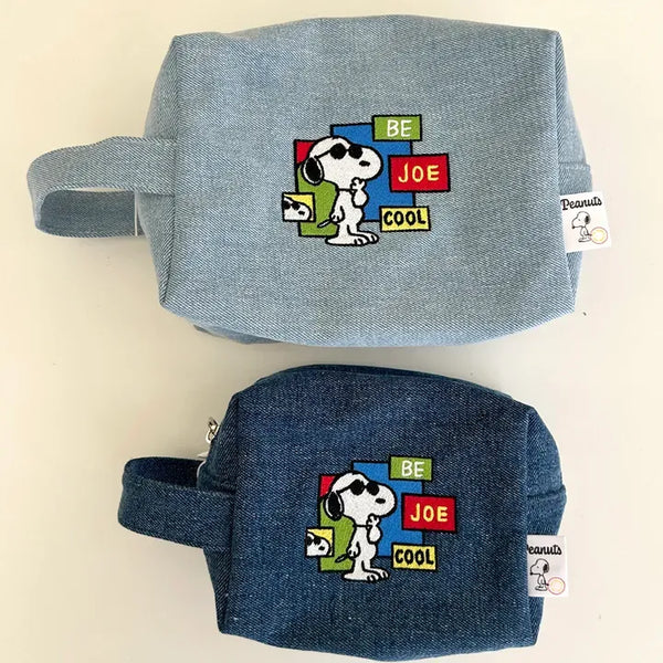 Authentic Snoopy Denim Tote Bag Pouch Mini Bag