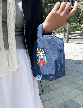 Authentic Snoopy Denim Tote Bag Pouch Mini Bag