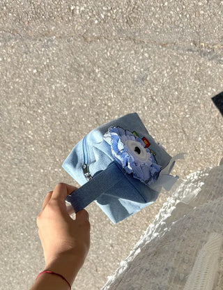 Authentic Snoopy Denim Tote Bag Pouch Mini Bag