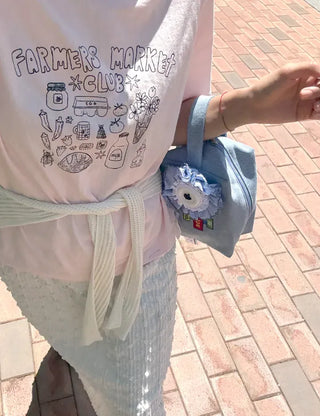 Authentic Snoopy Denim Tote Bag Pouch Mini Bag