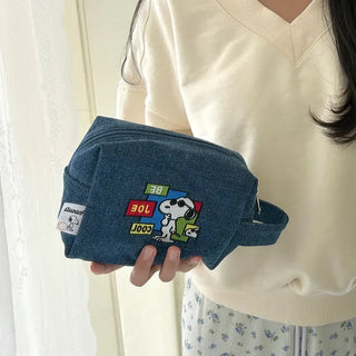 Authentic Snoopy Denim Tote Bag Pouch Mini Bag