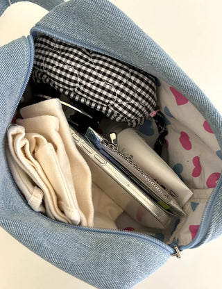 Authentic Snoopy Denim Tote Bag Pouch Mini Bag