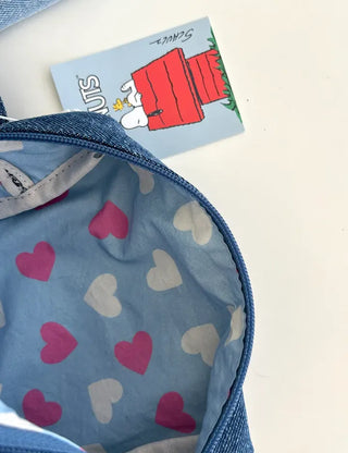 Authentic Snoopy Denim Tote Bag Pouch Mini Bag