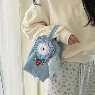 Authentic Snoopy Denim Tote Bag Pouch Mini Bag