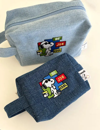 Authentic Snoopy Denim Tote Bag Pouch Mini Bag