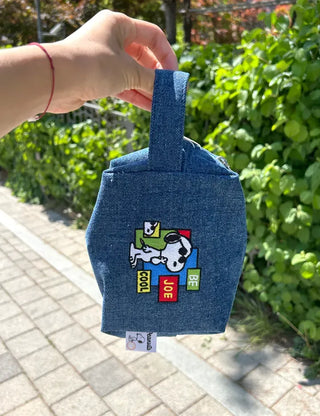 Authentic Snoopy Denim Tote Bag Pouch Mini Bag