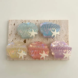 Beach look Seashell hair clip half-up mini claw clip
