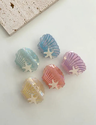 Beach look Seashell hair clip half-up mini claw clip