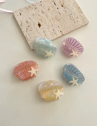 Beach look Seashell hair clip half-up mini claw clip