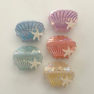 Beach look Seashell hair clip half-up mini claw clip