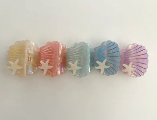 Beach look Seashell hair clip half-up mini claw clip