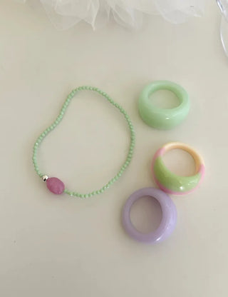 Macaron Fashion Ring Acrylic Bold Marble Formica Ring