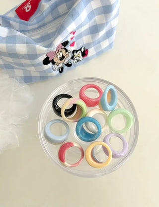 Macaron Fashion Ring Acrylic Bold Marble Formica Ring