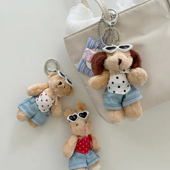 Festival Look Rabbit Bear Keyring Keyholder Doll Bag Charm