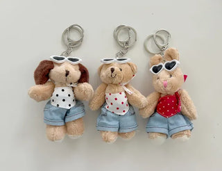 Festival Look Rabbit Bear Keyring Keyholder Doll Bag Charm