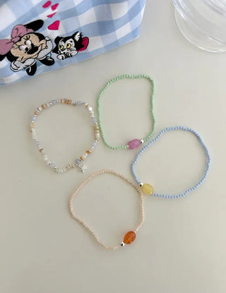 Beach Look Mother-of-Pearl 925 Silver Bracelet Beads Summer