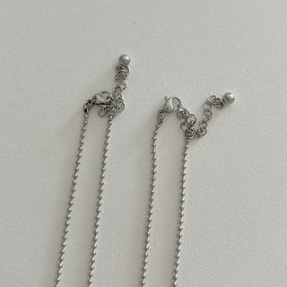 Surgical Steel Silver Ball Chain Heart Star Cubic Necklace
