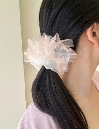 Two-tone organza hair tie lace scrunchie
