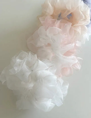 Two-tone organza hair tie lace scrunchie