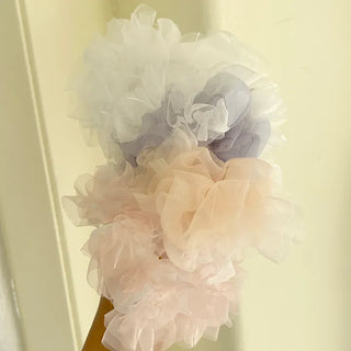 Two-tone organza hair tie lace scrunchie