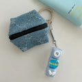 Pop Apple Button Clicker Keycap Bag Keyring Keyholder