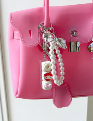 Pop Apple Button Clicker Keycap Bag Keyring Keyholder