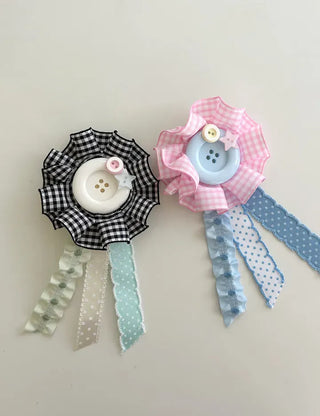 Button rosette brooch keyring jelly bag decorating