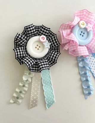 Button rosette brooch keyring jelly bag decorating