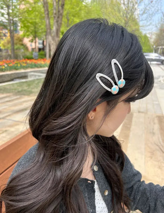 1+1 Checkered Button Hairpin Set Snap Mini Side Hairpins