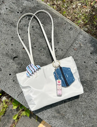 Strawberry milk cake keycap clicker keyring keyholder