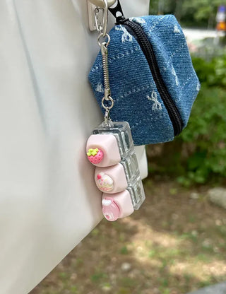 Strawberry milk cake keycap clicker keyring keyholder