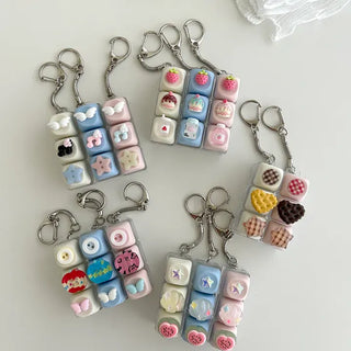 Strawberry milk cake keycap clicker keyring keyholder