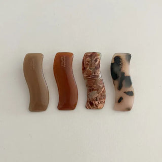 Wavy Marble Cellulose Mini Claw Hairpin