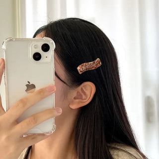 Wavy Marble Cellulose Mini Claw Hairpin