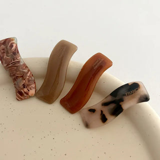 Wavy Marble Cellulose Mini Claw Hairpin