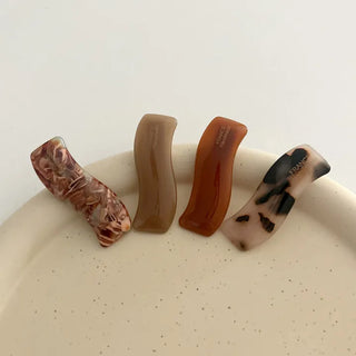Wavy Marble Cellulose Mini Claw Hairpin